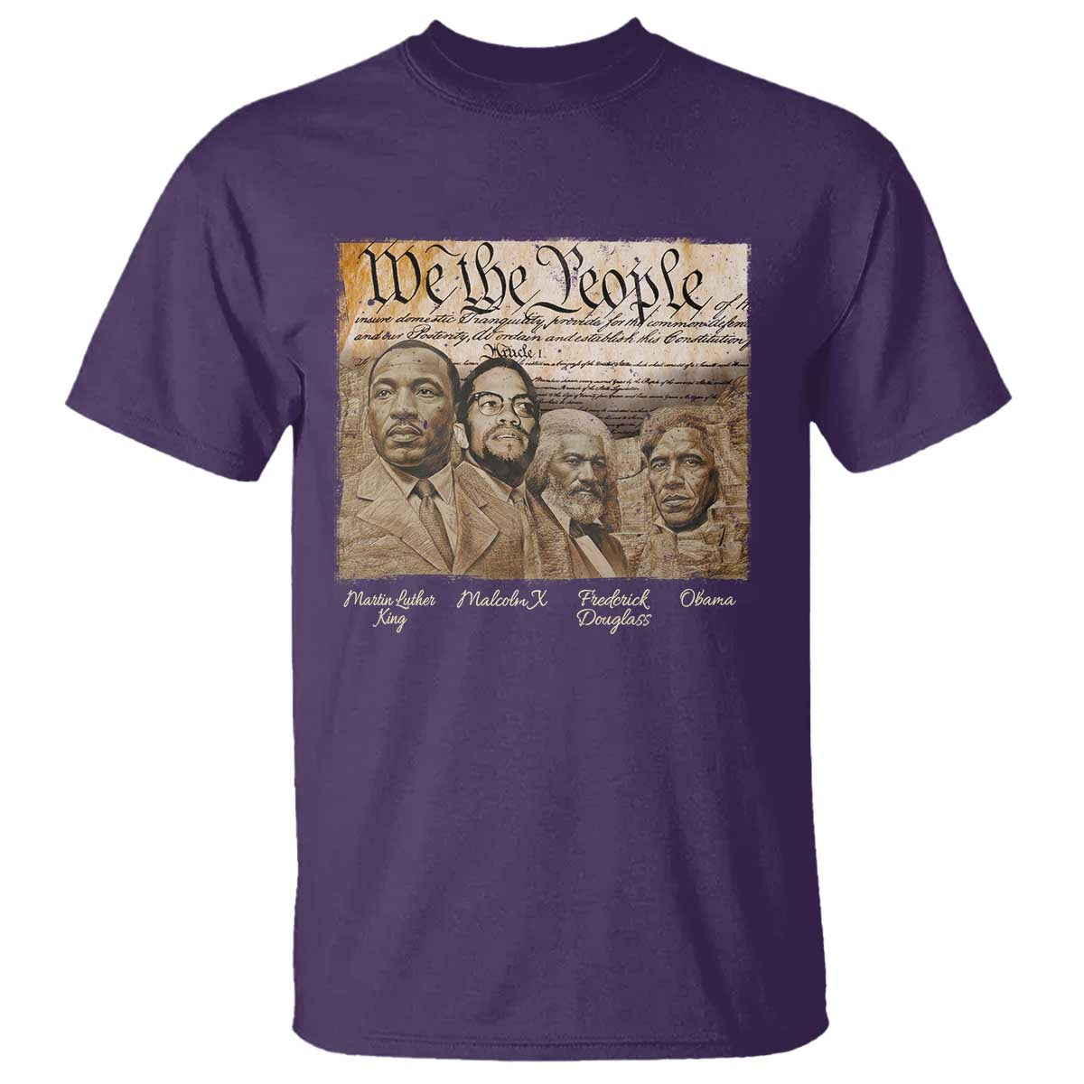Civil Right Leaders T Shirt Martin Luther King Malcolm X Frederick Douglass Obama Black History Month TS11 Purple Print Your Wear