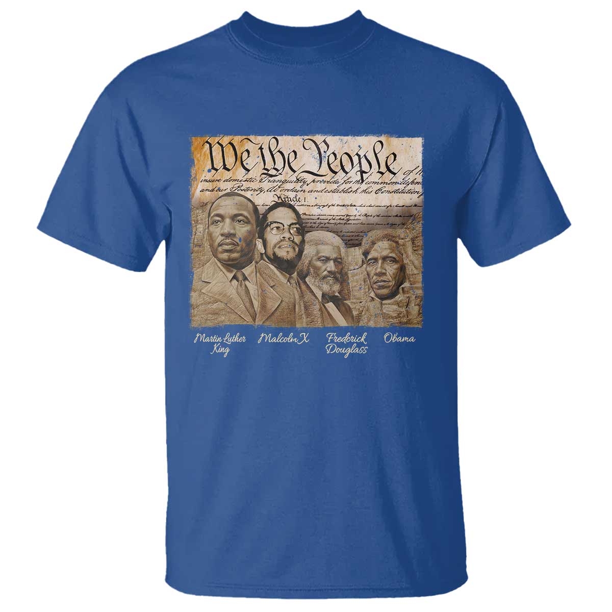 Civil Right Leaders T Shirt Martin Luther King Malcolm X Frederick Douglass Obama Black History Month TS11 Royal Blue Print Your Wear