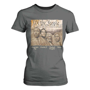 Civil Right Leaders T Shirt For Women Martin Luther King Malcolm X Frederick Douglass Obama Black History Month TS11 Dark Heather Print Your Wear