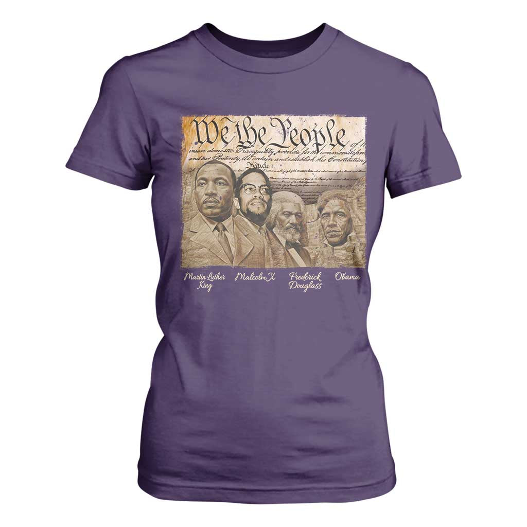 Civil Right Leaders T Shirt For Women Martin Luther King Malcolm X Frederick Douglass Obama Black History Month TS11 Purple Print Your Wear
