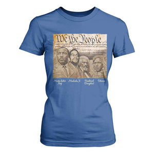 Civil Right Leaders T Shirt For Women Martin Luther King Malcolm X Frederick Douglass Obama Black History Month TS11 Royal Blue Print Your Wear
