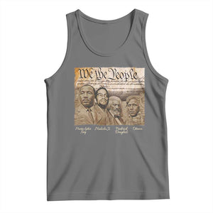 Civil Right Leaders Tank Top Martin Luther King Malcolm X Frederick Douglass Obama Black History Month TS11 Black Heather Print Your Wear