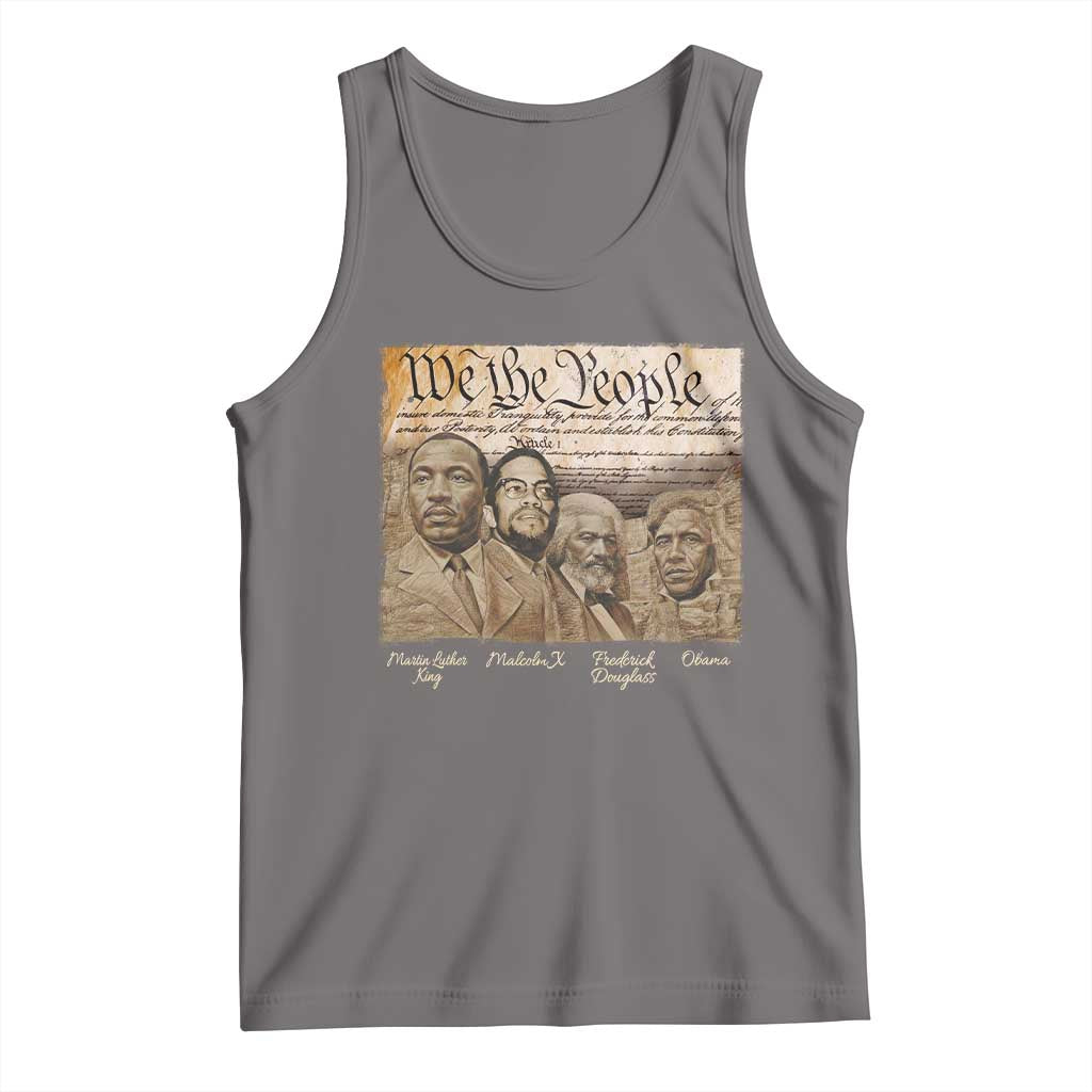 Civil Right Leaders Tank Top Martin Luther King Malcolm X Frederick Douglass Obama Black History Month TS11 Deep Heather Print Your Wear
