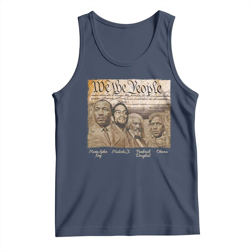 Civil Right Leaders Tank Top Martin Luther King Malcolm X Frederick Douglass Obama Black History Month TS11 Navy Print Your Wear