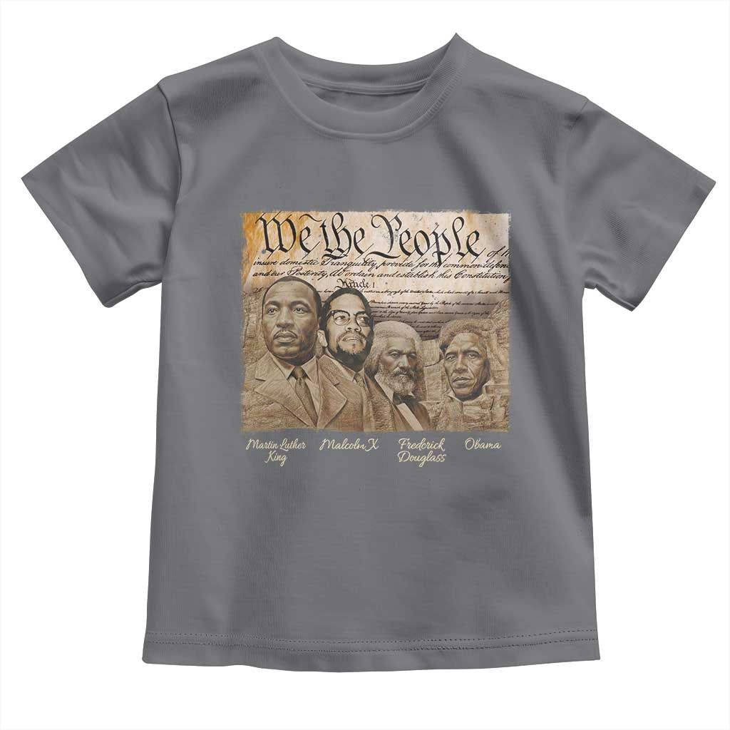Civil Right Leaders Toddler T Shirt Martin Luther King Malcolm X Frederick Douglass Obama Black History Month TS11 Charcoal Print Your Wear
