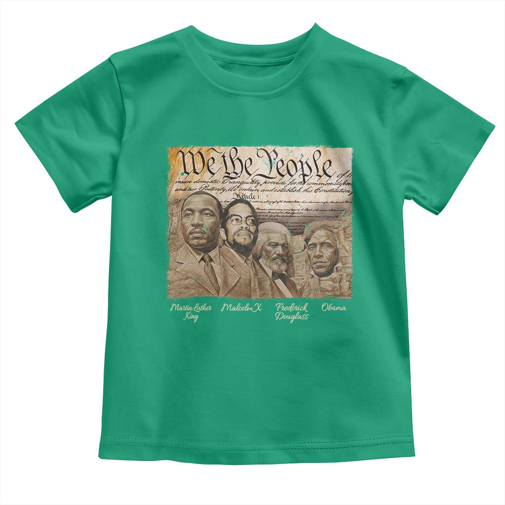 Civil Right Leaders Toddler T Shirt Martin Luther King Malcolm X Frederick Douglass Obama Black History Month TS11 Irish Green Print Your Wear