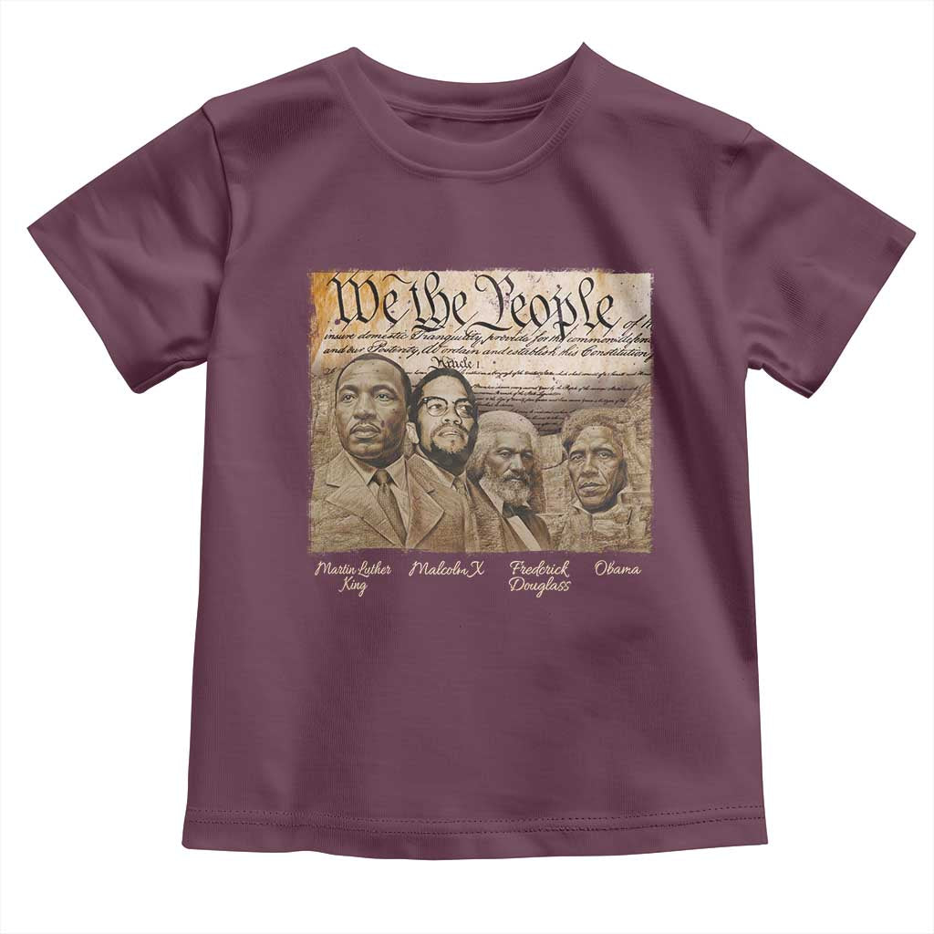 Civil Right Leaders Toddler T Shirt Martin Luther King Malcolm X Frederick Douglass Obama Black History Month TS11 Maroon Print Your Wear