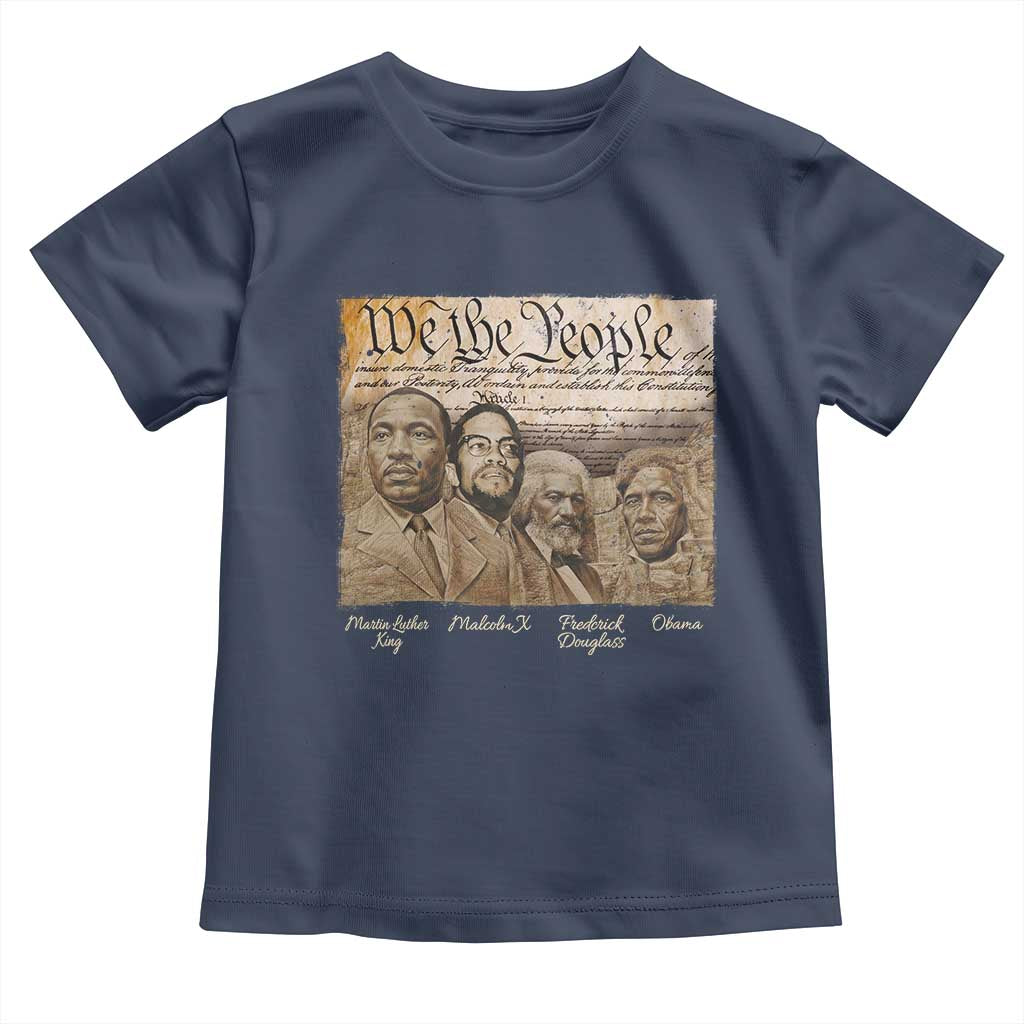 Civil Right Leaders Toddler T Shirt Martin Luther King Malcolm X Frederick Douglass Obama Black History Month TS11 Navy Print Your Wear