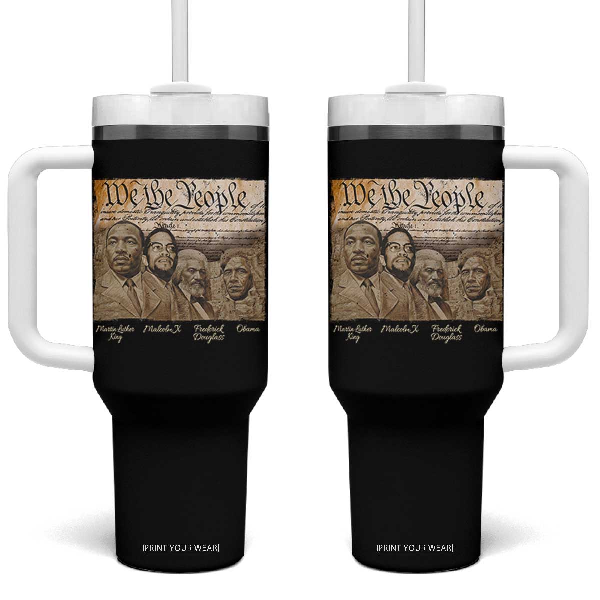 Civil Right Leaders Tumbler With Handle Martin Luther King Malcolm X Frederick Douglass Obama Black History Month TS11 One Size: 40 oz Black Print Your Wear