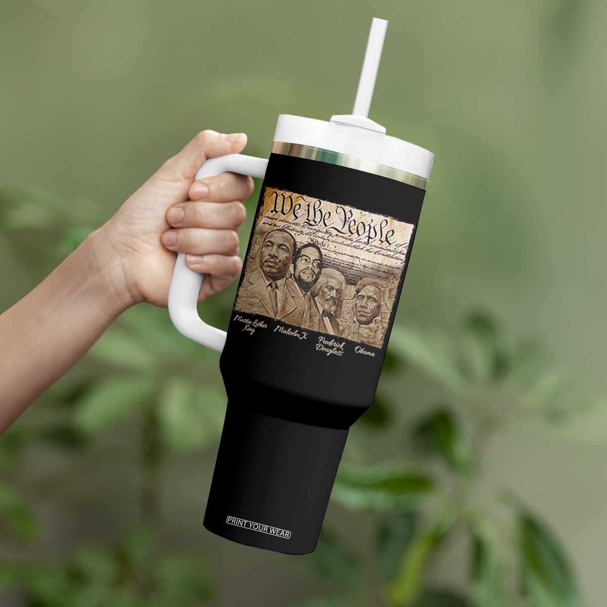 Civil Right Leaders Tumbler With Handle Martin Luther King Malcolm X Frederick Douglass Obama Black History Month TS11 Print Your Wear