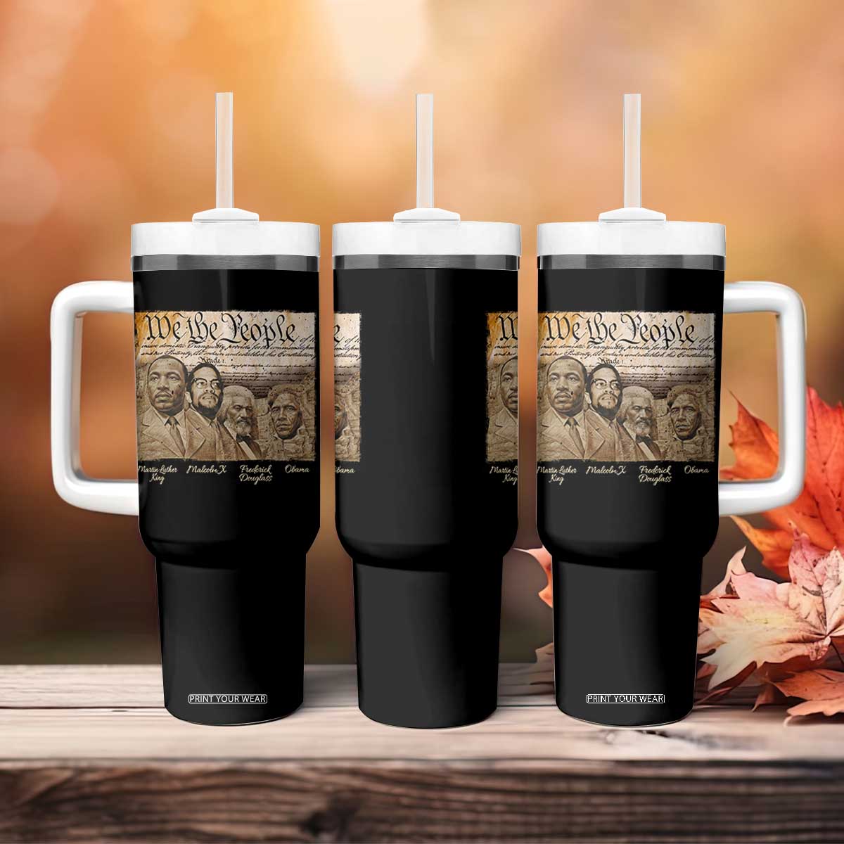 Civil Right Leaders Tumbler With Handle Martin Luther King Malcolm X Frederick Douglass Obama Black History Month TS11 Print Your Wear