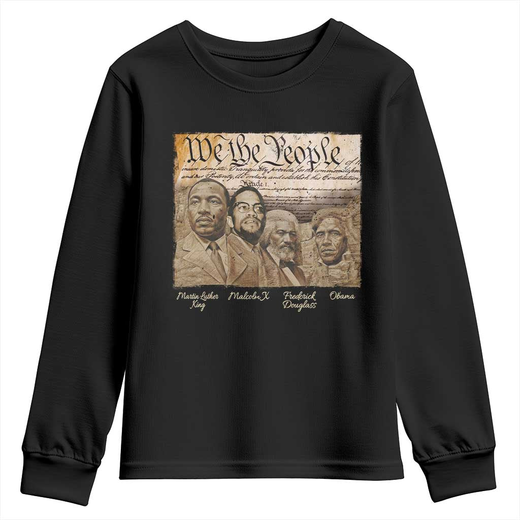 Civil Right Leaders Youth Sweatshirt Martin Luther King Malcolm X Frederick Douglass Obama Black History Month TS11 Black Print Your Wear
