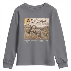Civil Right Leaders Youth Sweatshirt Martin Luther King Malcolm X Frederick Douglass Obama Black History Month TS11 Charcoal Print Your Wear