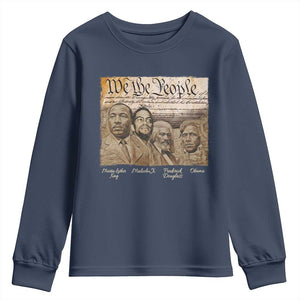 Civil Right Leaders Youth Sweatshirt Martin Luther King Malcolm X Frederick Douglass Obama Black History Month TS11 Navy Print Your Wear