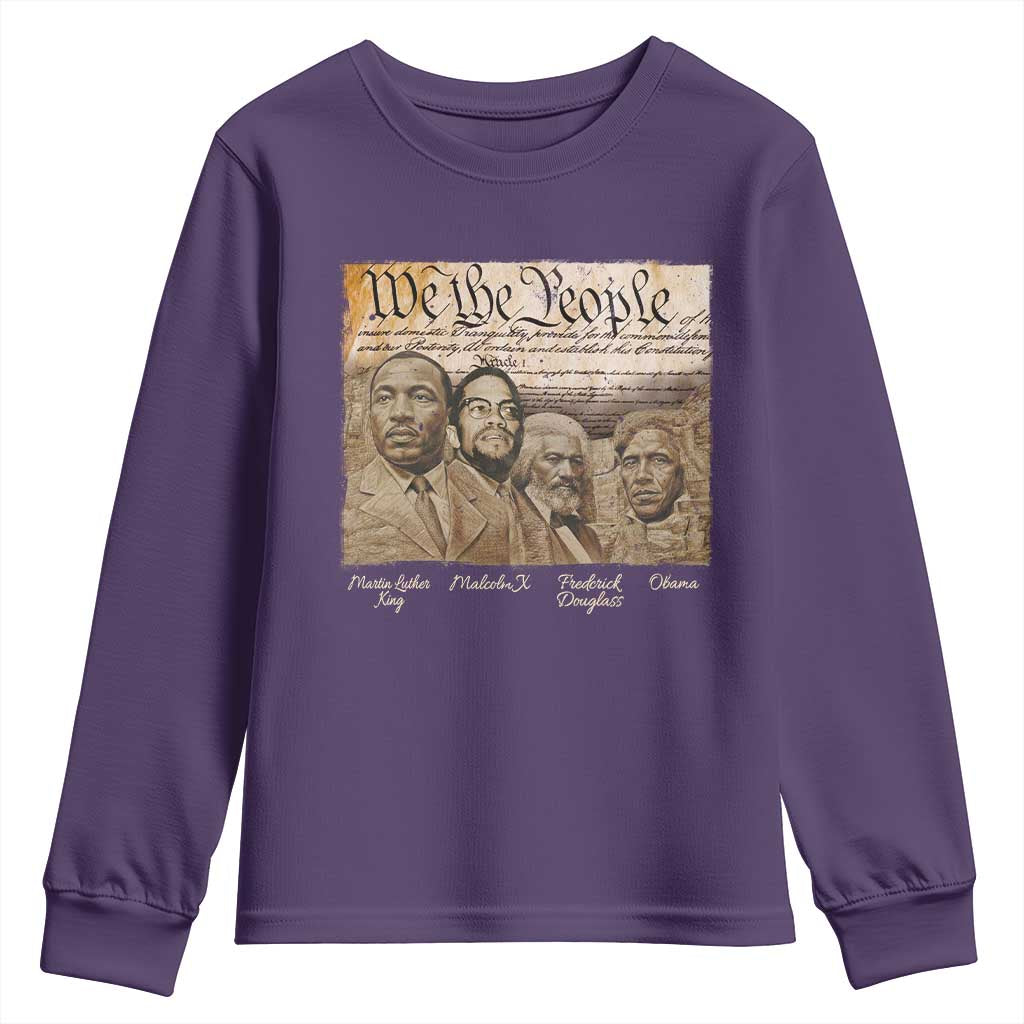 Civil Right Leaders Youth Sweatshirt Martin Luther King Malcolm X Frederick Douglass Obama Black History Month TS11 Purple Print Your Wear