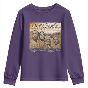 Civil Right Leaders Youth Sweatshirt Martin Luther King Malcolm X Frederick Douglass Obama Black History Month TS11 Purple Print Your Wear