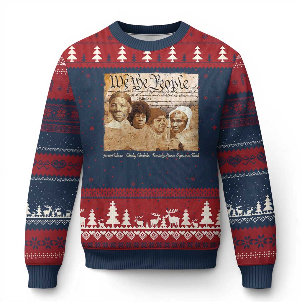 Black Women Leaders Ugly Christmas Sweater Harriet Tubman Shirley Fannie Hamer Sojourner Truth Black History Month TS11 Navy Red Print Your Wear