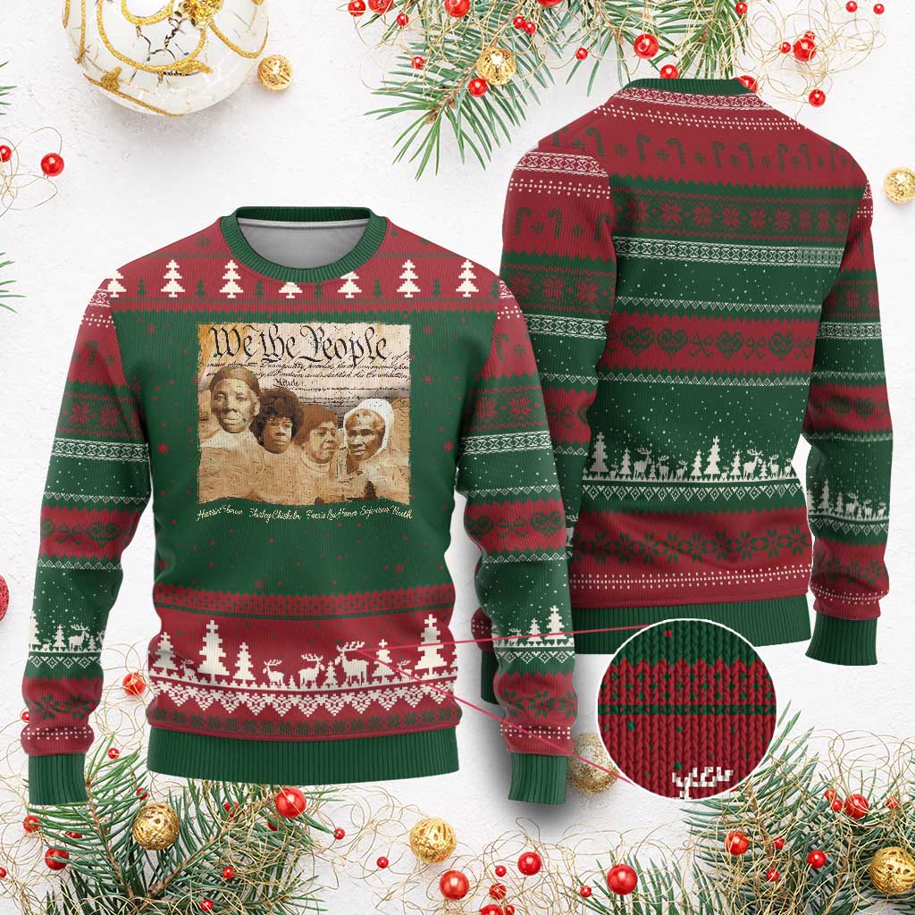 Black Women Leaders Ugly Christmas Sweater Harriet Tubman Shirley Fannie Hamer Sojourner Truth Black History Month TS11 Red Green Print Your Wear