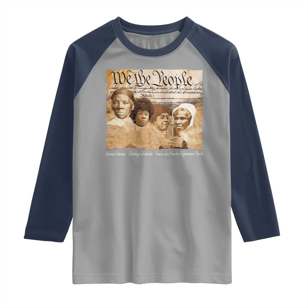 Black Women Leaders Raglan Shirt Harriet Tubman Shirley Fannie Hamer Sojourner Truth Black History Month TS11 Sport Gray Navy Print Your Wear