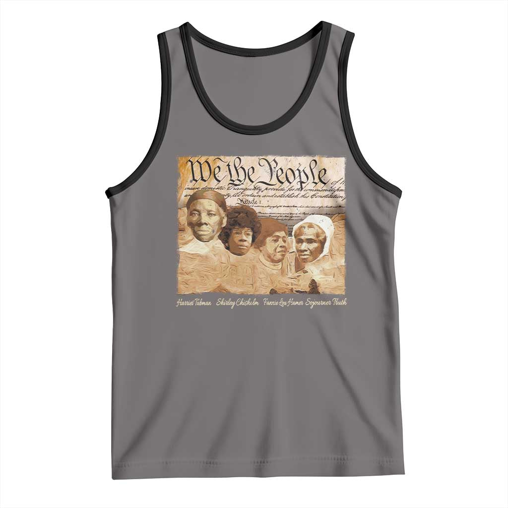 Black Women Leaders Tank Top Harriet Tubman Shirley Fannie Hamer Sojourner Truth Black History Month TS11 Deep Heather Black Print Your Wear