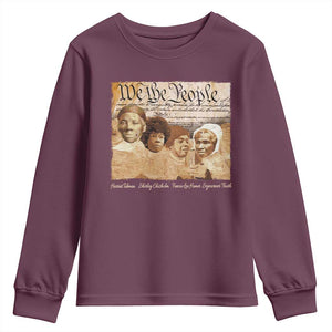 Black Women Leaders Youth Sweatshirt Harriet Tubman Shirley Fannie Hamer Sojourner Truth Black History Month TS11 Maroon Print Your Wear