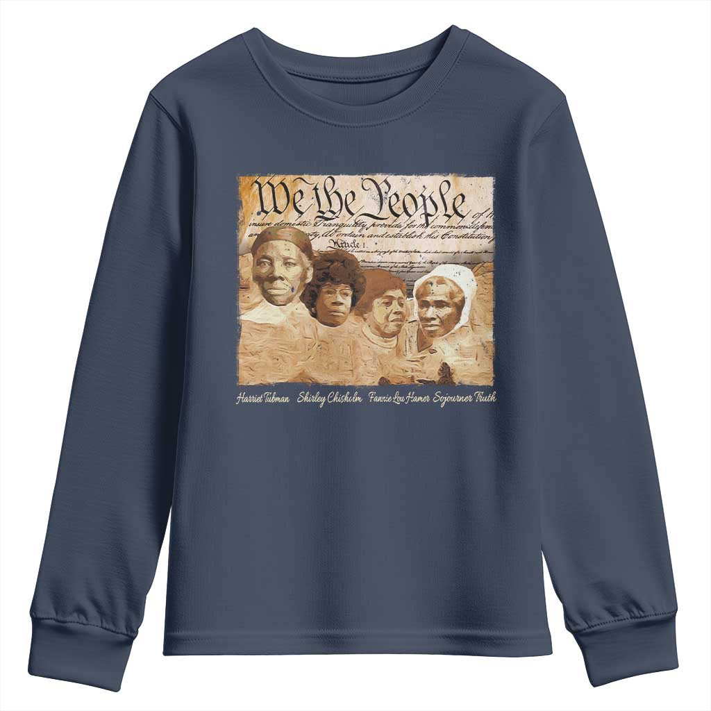 Black Women Leaders Youth Sweatshirt Harriet Tubman Shirley Fannie Hamer Sojourner Truth Black History Month TS11 Navy Print Your Wear