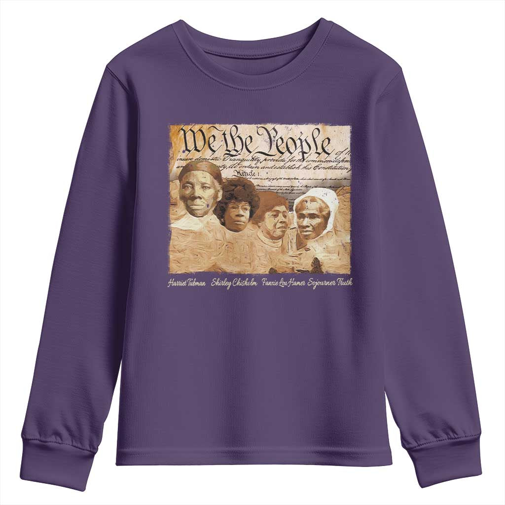 Black Women Leaders Youth Sweatshirt Harriet Tubman Shirley Fannie Hamer Sojourner Truth Black History Month TS11 Purple Print Your Wear