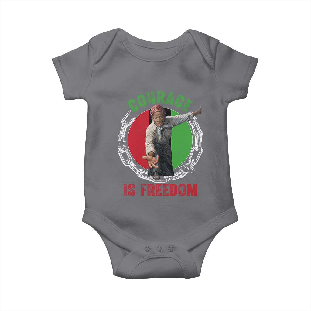Harriet Tubman Baby Onesie Courage Is Freedom Black History Hero TS11 Charcoal Print Your Wear