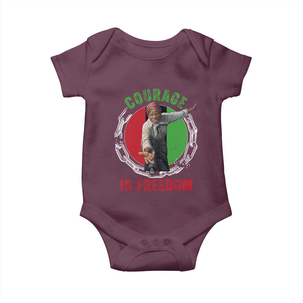 Harriet Tubman Baby Onesie Courage Is Freedom Black History Hero TS11 Maroon Print Your Wear