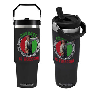 Harriet Tubman Flip Straw Tumbler Courage Is Freedom Black History Hero TS11 One Size: 30 oz Black Print Your Wear