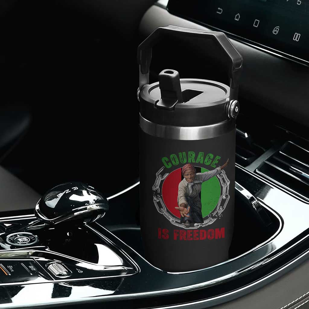 Harriet Tubman Flip Straw Tumbler Courage Is Freedom Black History Hero TS11 Print Your Wear