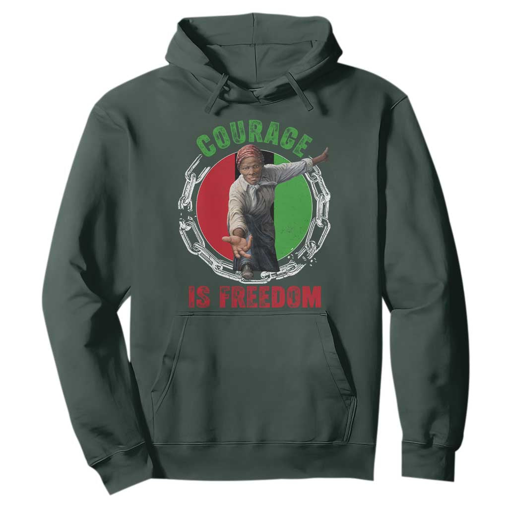 Harriet Tubman Hoodie Courage Is Freedom Black History Hero TS11 Dark Forest Green Print Your Wear