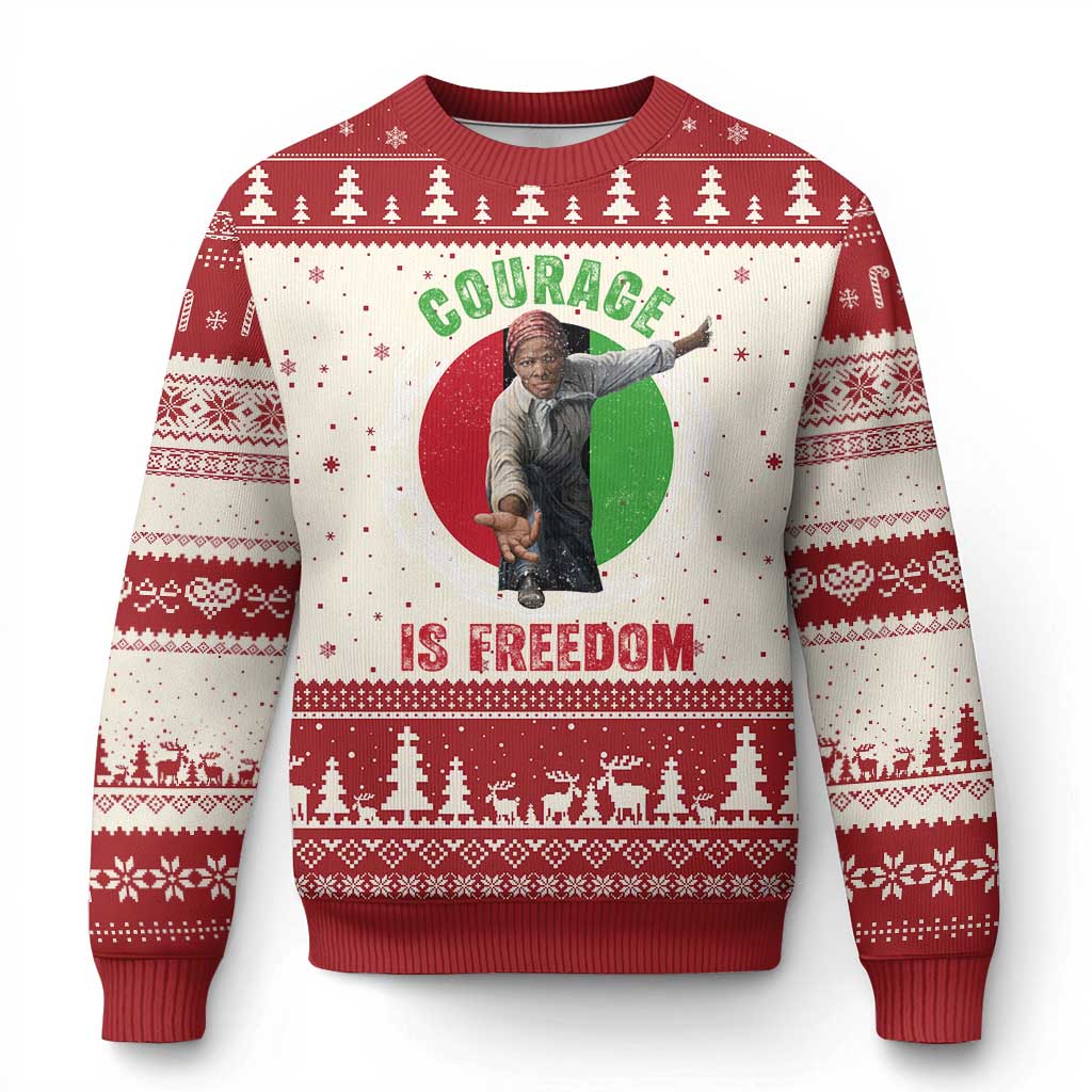 Harriet Tubman Ugly Christmas Sweater Courage Is Freedom Black History Hero TS11 Beige Red Print Your Wear