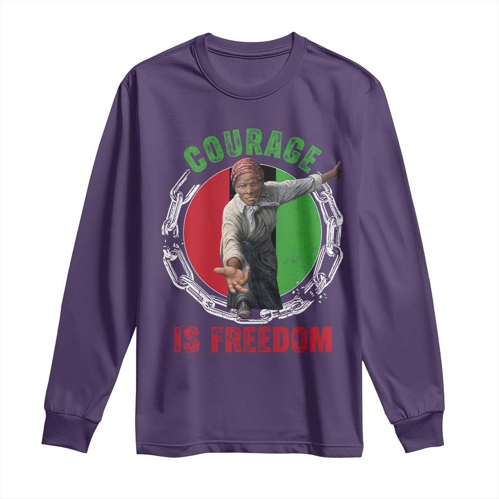 Harriet Tubman Long Sleeve Shirt Courage Is Freedom Black History Hero TS11 Purple Print Your Wear