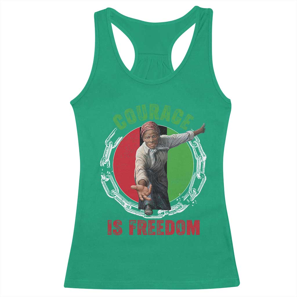 Harriet Tubman Racerback Tank Top Courage Is Freedom Black History Hero TS11 Irish Green Print Your Wear