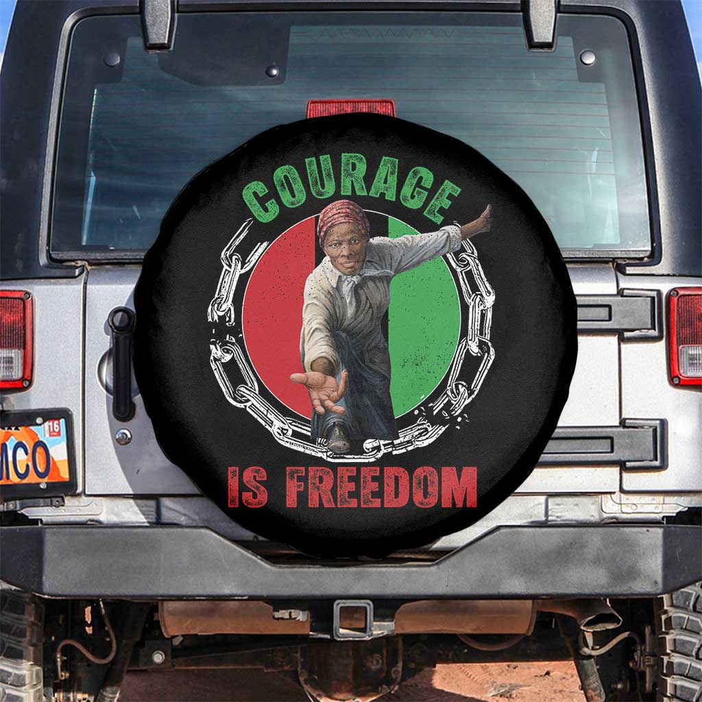 Harriet Tubman Spare Tire Cover Courage Is Freedom Black History Hero TS11 No hole Black Print Your Wear
