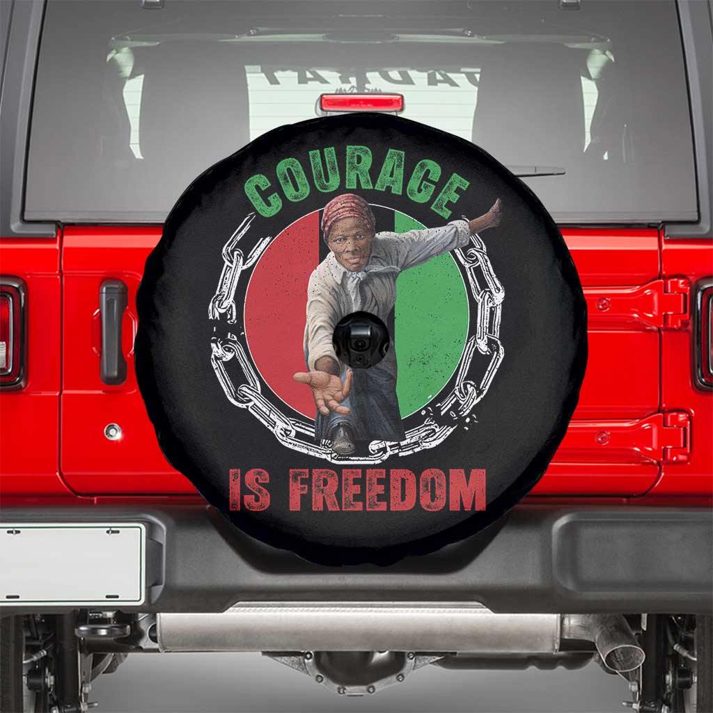 Harriet Tubman Spare Tire Cover Courage Is Freedom Black History Hero TS11 Black Print Your Wear