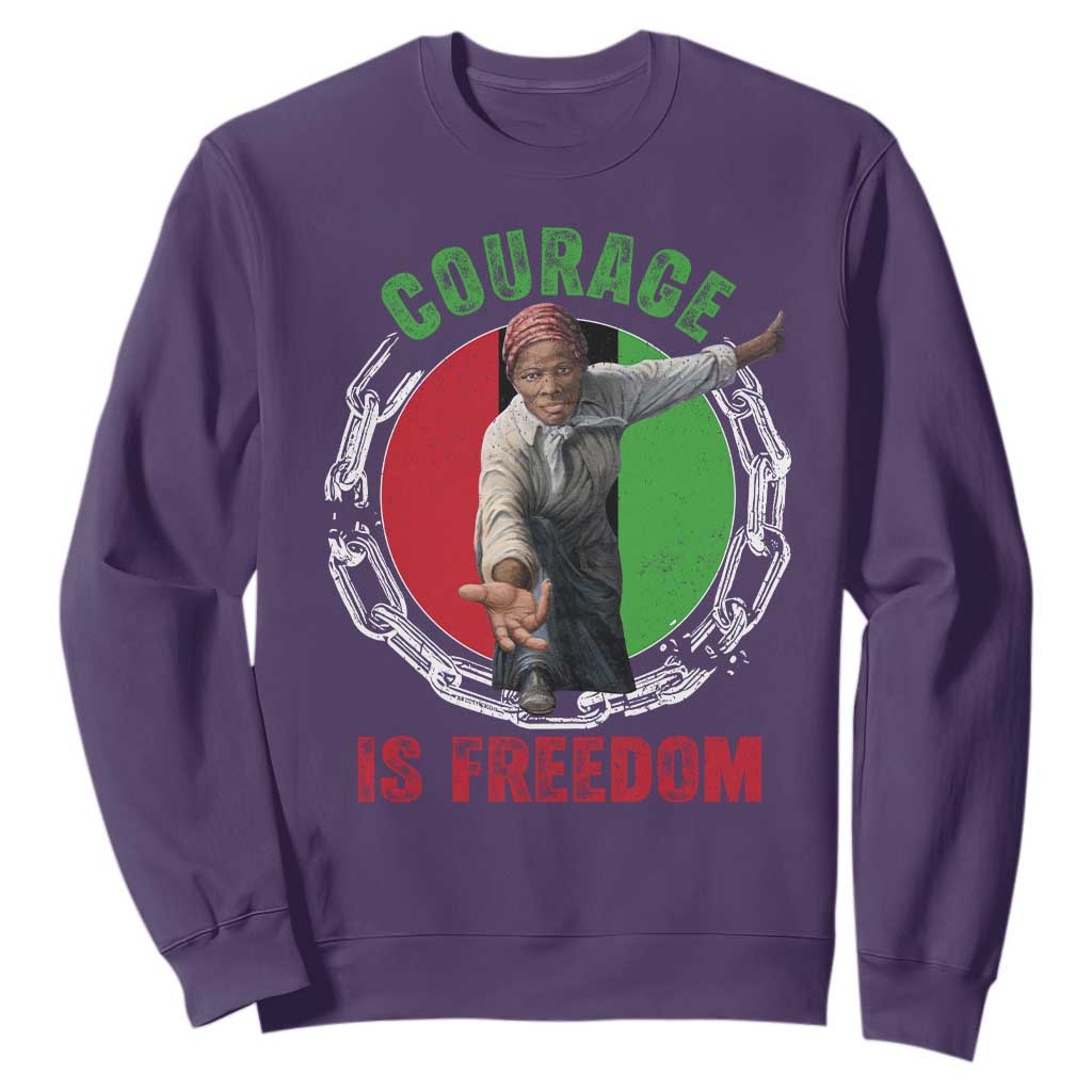 Harriet Tubman Sweatshirt Courage Is Freedom Black History Hero TS11 Purple Print Your Wear