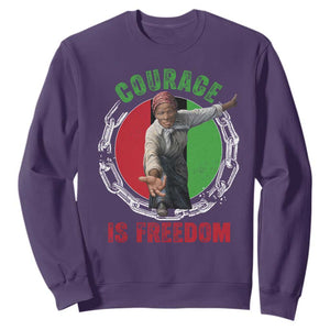Harriet Tubman Sweatshirt Courage Is Freedom Black History Hero TS11 Purple Print Your Wear