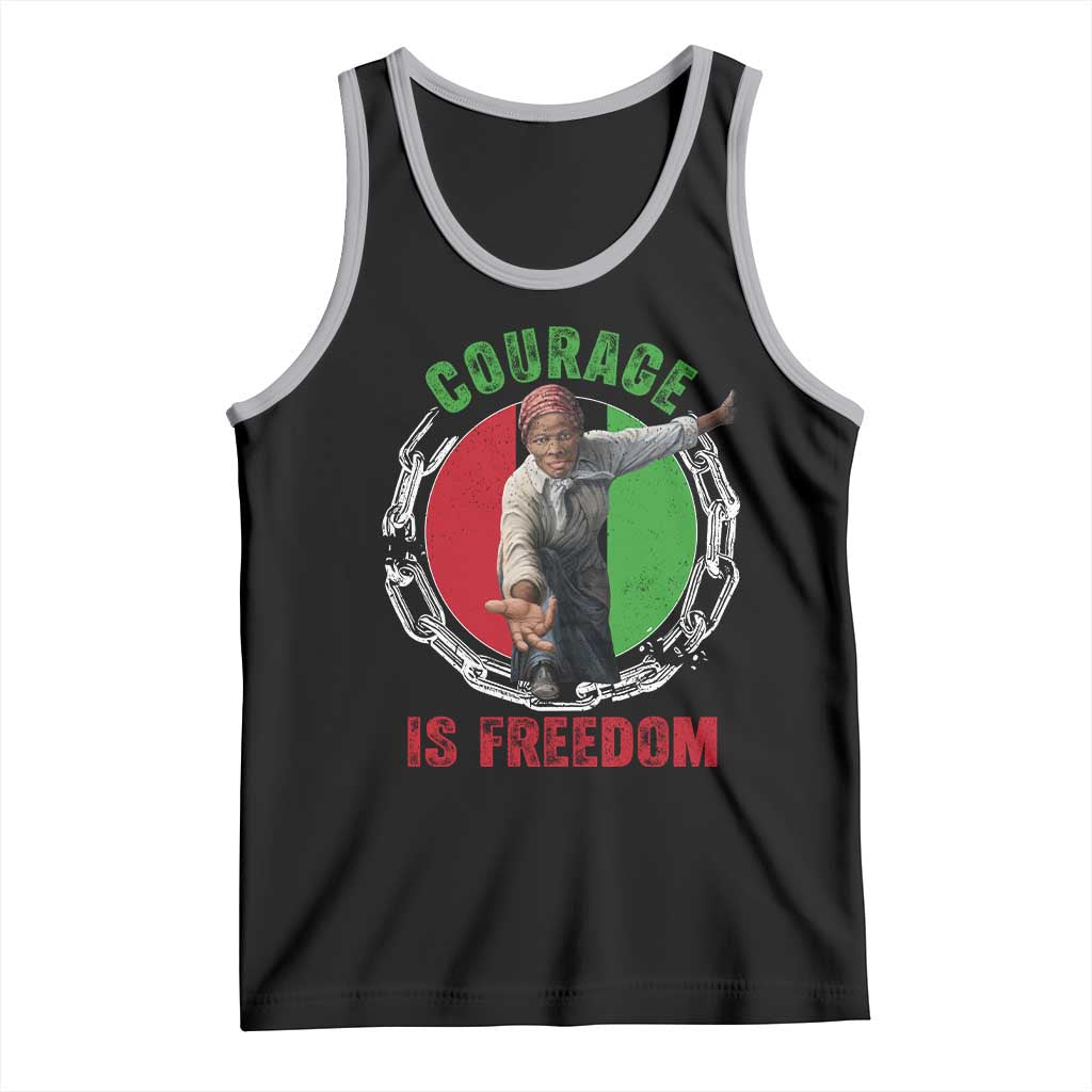 Harriet Tubman Tank Top Courage Is Freedom Black History Hero TS11 Black Athletic Heather Print Your Wear