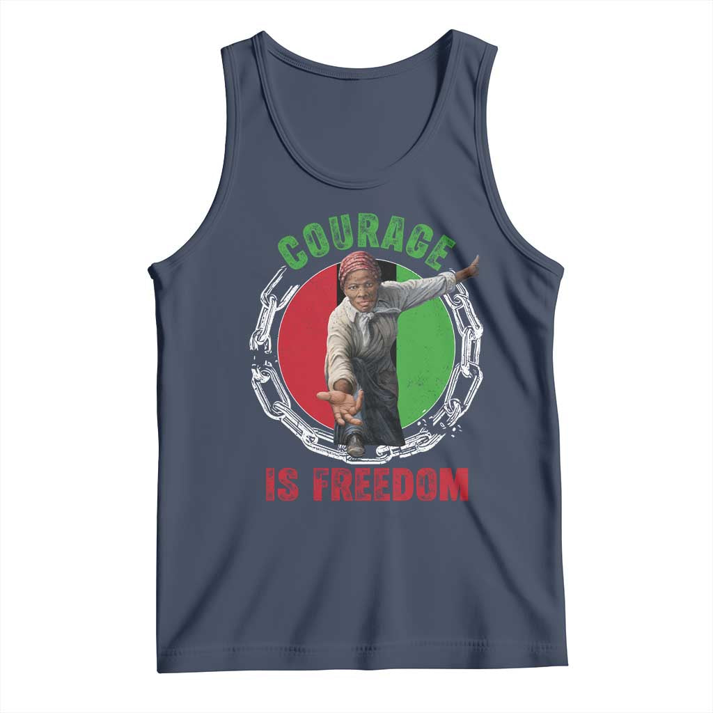 Harriet Tubman Tank Top Courage Is Freedom Black History Hero TS11 Navy Print Your Wear