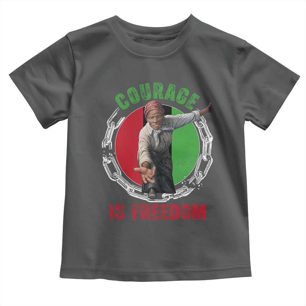Harriet Tubman Toddler T Shirt Courage Is Freedom Black History Hero TS11 Dark Heather Print Your Wear