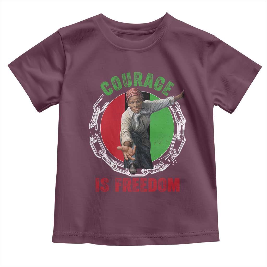 Harriet Tubman Toddler T Shirt Courage Is Freedom Black History Hero TS11 Maroon Print Your Wear