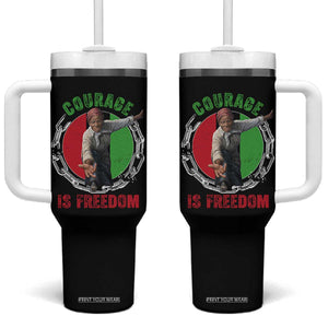 Harriet Tubman Tumbler With Handle Courage Is Freedom Black History Hero TS11 One Size: 40 oz Black Print Your Wear