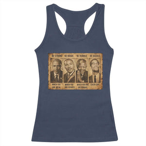 Black Leaders Racerback Tank Top Be Strong Be Brave Be Humble Be Badass African American History Month TS11 Navy Print Your Wear