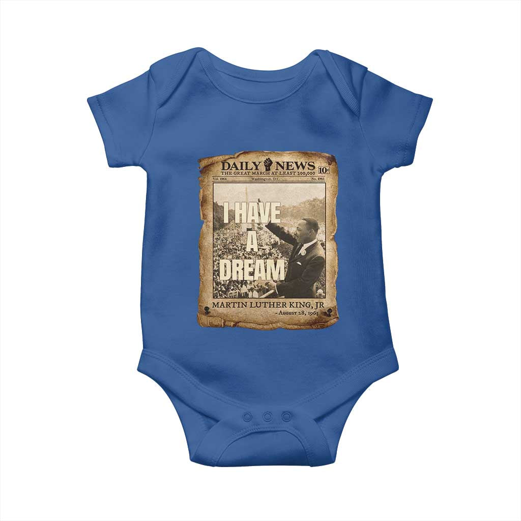 I Have A Dream Martin Luther King MLK Day Baby Onesie March On Washington Black History TS11 Royal Blue Print Your Wear