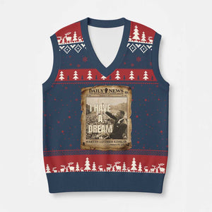 I Have A Dream Martin Luther King MLK Day V-Neck Knit Sweater Vest March On Washington Black History TS11 Navy Red Print Your Wear