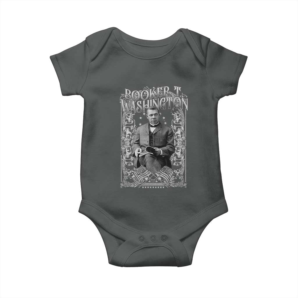 Booker Taliaferro Washington Baby Onesie African American Educator Black History TS11 Dark Heather Print Your Wear