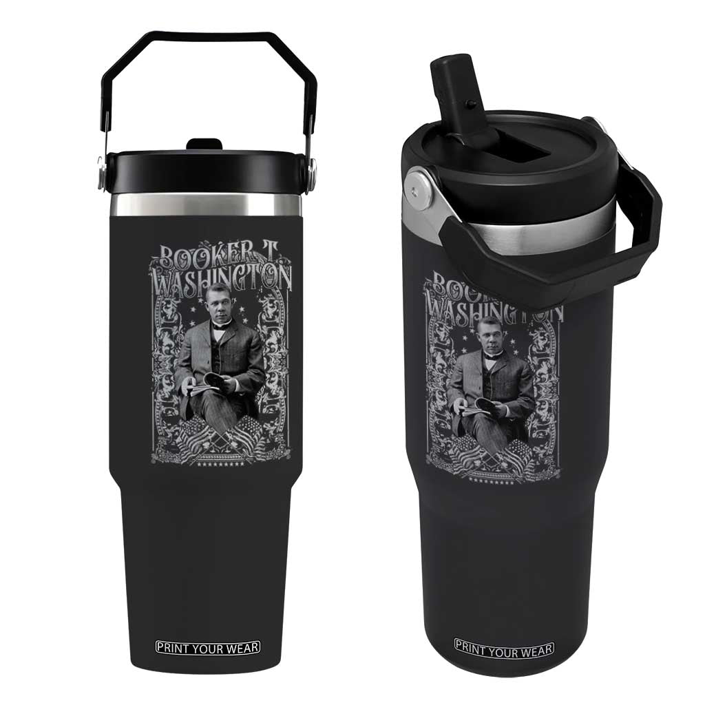 Booker Taliaferro Washington Flip Straw Tumbler African American Educator Black History TS11 One Size: 30 oz Black Print Your Wear