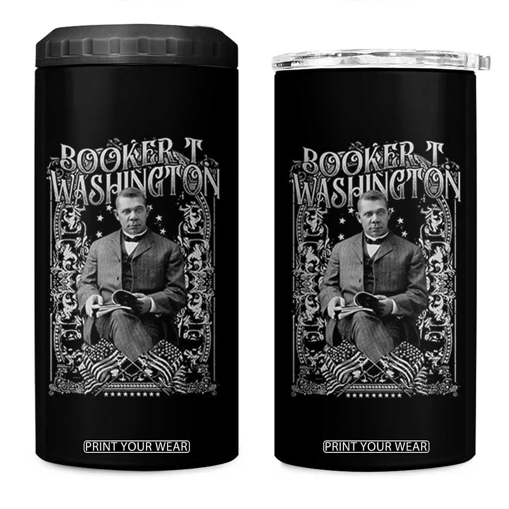 Booker Taliaferro Washington 4 in 1 Can Cooler Tumbler African American Educator Black History TS11 One Size: 16 oz Black Print Your Wear